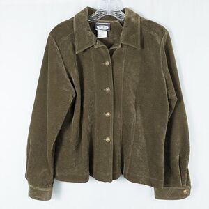 Vintage Sisko & Co Textured‎ Button Up Jacket Womens 10 Green Cottagecore Retro